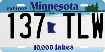 MN license plate 137TLW