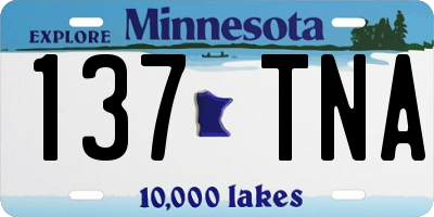 MN license plate 137TNA