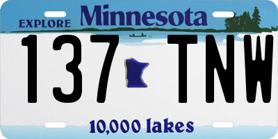 MN license plate 137TNW