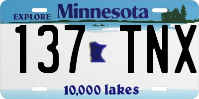 MN license plate 137TNX