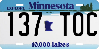 MN license plate 137TOC