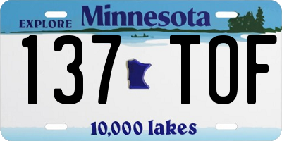 MN license plate 137TOF