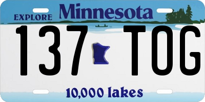 MN license plate 137TOG
