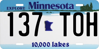 MN license plate 137TOH