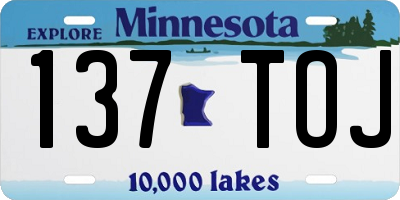 MN license plate 137TOJ