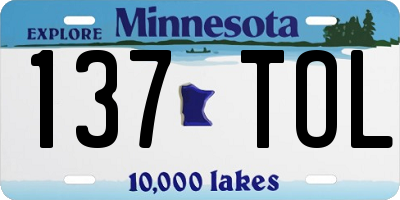 MN license plate 137TOL