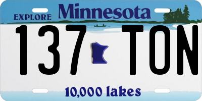 MN license plate 137TON