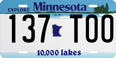 MN license plate 137TOO