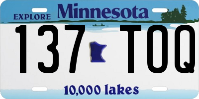 MN license plate 137TOQ