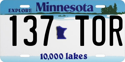 MN license plate 137TOR
