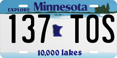 MN license plate 137TOS