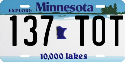 MN license plate 137TOT