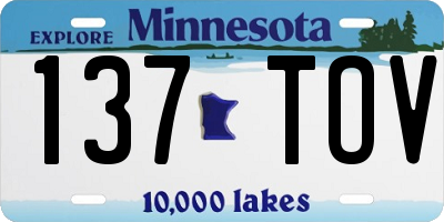 MN license plate 137TOV