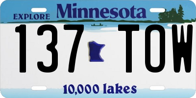 MN license plate 137TOW