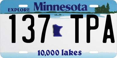 MN license plate 137TPA