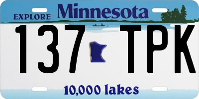 MN license plate 137TPK