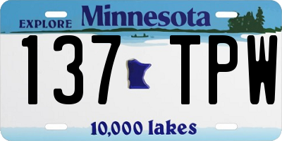 MN license plate 137TPW