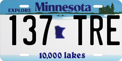 MN license plate 137TRE