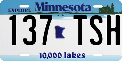 MN license plate 137TSH