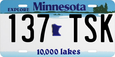MN license plate 137TSK