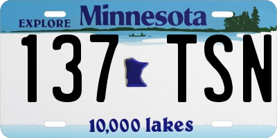 MN license plate 137TSN