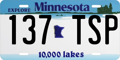 MN license plate 137TSP
