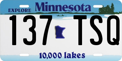 MN license plate 137TSQ