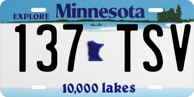 MN license plate 137TSV