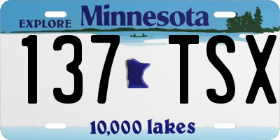 MN license plate 137TSX