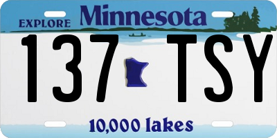 MN license plate 137TSY