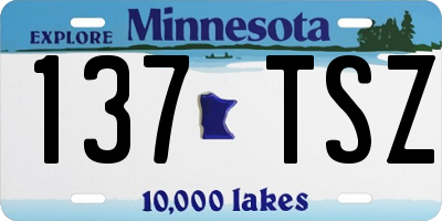 MN license plate 137TSZ