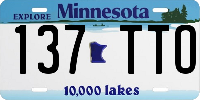 MN license plate 137TTO