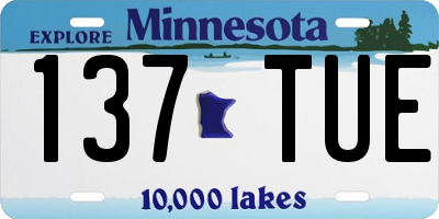 MN license plate 137TUE