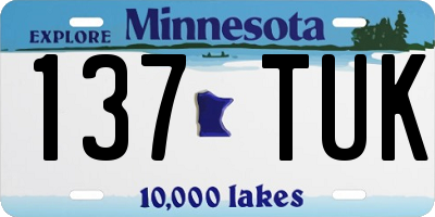 MN license plate 137TUK