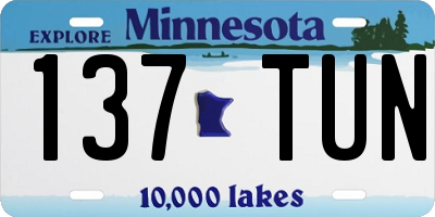 MN license plate 137TUN