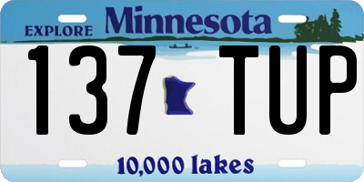 MN license plate 137TUP