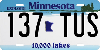 MN license plate 137TUS