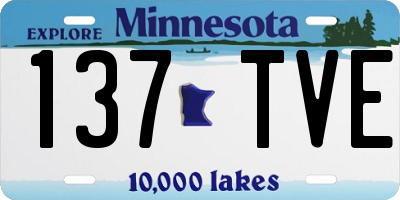 MN license plate 137TVE