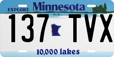MN license plate 137TVX