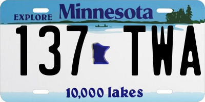 MN license plate 137TWA