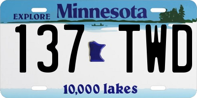 MN license plate 137TWD