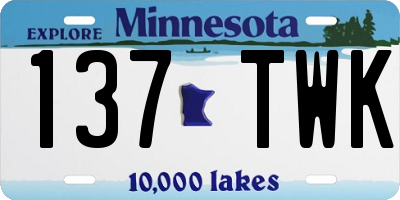 MN license plate 137TWK