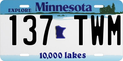 MN license plate 137TWM