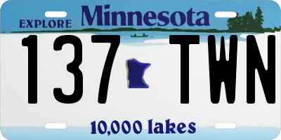 MN license plate 137TWN