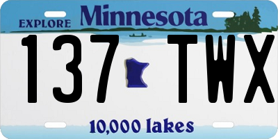 MN license plate 137TWX