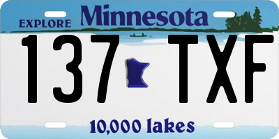 MN license plate 137TXF