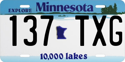 MN license plate 137TXG