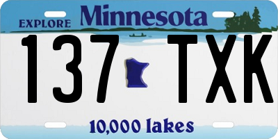 MN license plate 137TXK