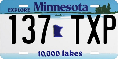 MN license plate 137TXP