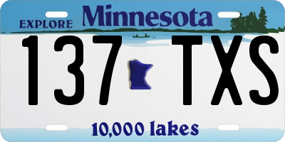 MN license plate 137TXS